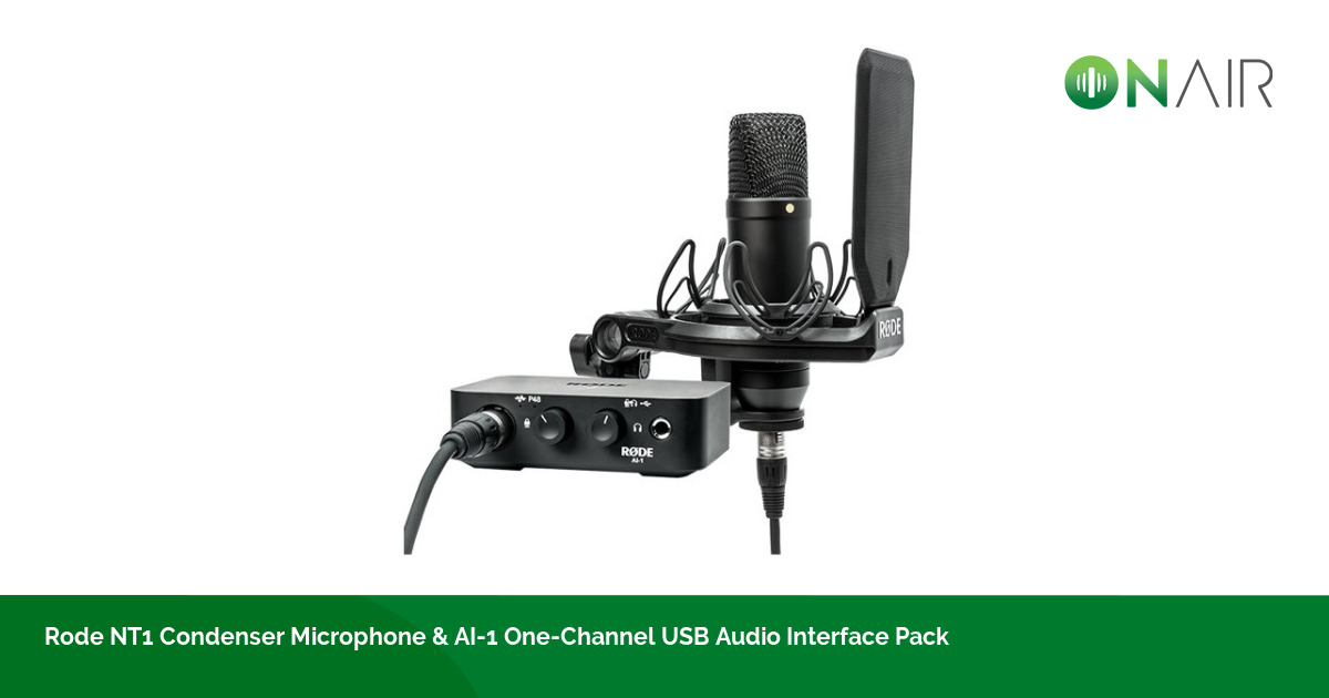 RODE NT1 Condenser Microphone and One-Channel USB Audio Interface Pack 